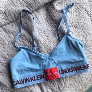 Calvin Klein baby blue wireless bra